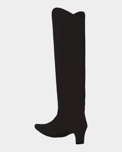 Staud Women's Western Wally Suede Tall Boots In Black