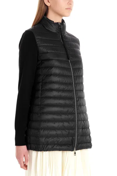 Moncler Logo Patch Down Jacket In Black