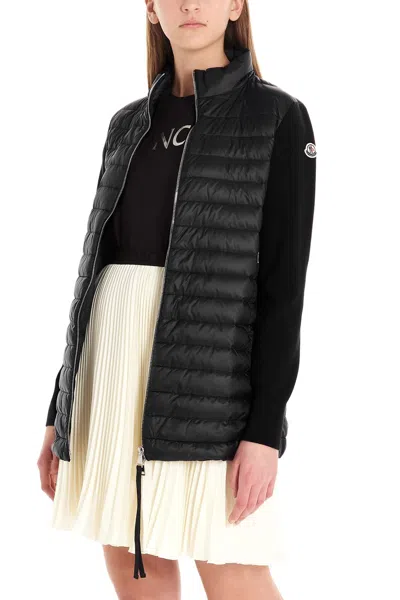 Moncler Logo Patch Down Jacket In Black