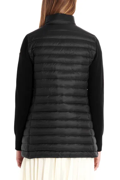 Moncler Logo Patch Down Jacket In Black