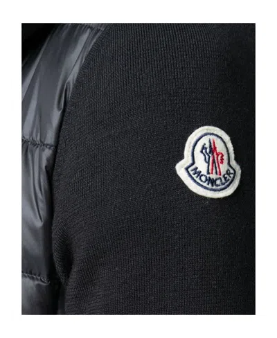 Moncler Logo Patch Down Jacket In Black