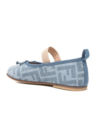 Fendi Ff-logo Ballet Flats In Gray