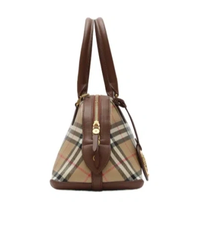 Burberry Primrose Small Shoulder Bag Check Pattern In Purple