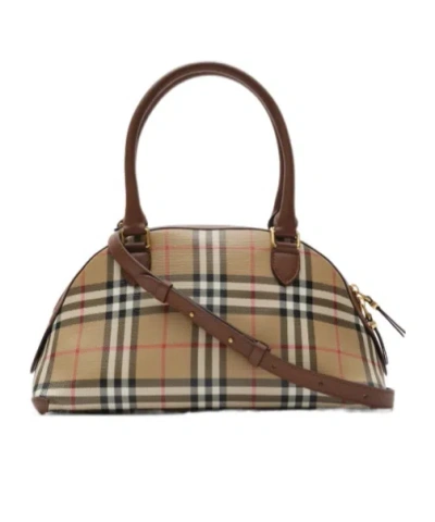 Burberry Primrose Small Shoulder Bag Check Pattern In Purple