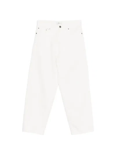Haikure Bethany Twill Wide-leg Jeans 45 In White