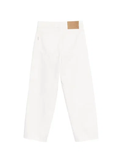 Haikure Bethany Twill Wide-leg Jeans 45 In White