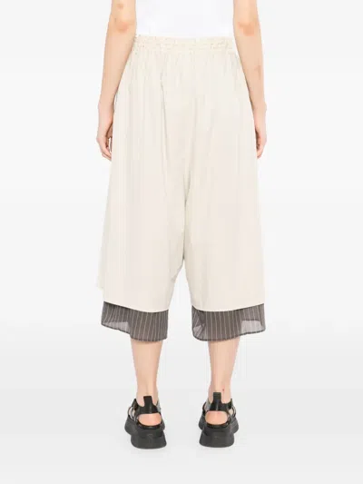 Y's Layered Pinstripe-pattern Shorts In Multi