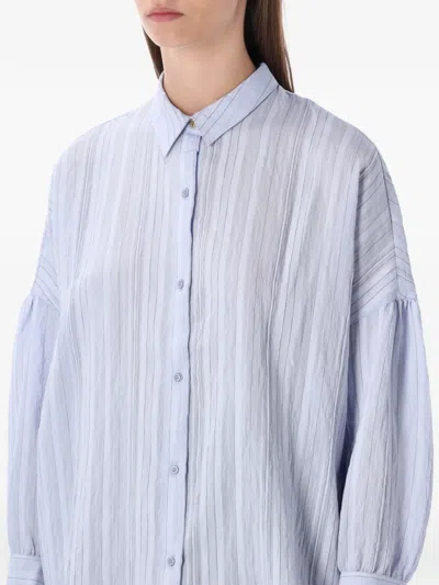 Sessun Relaxed Striped Button-front Shirt In Blue