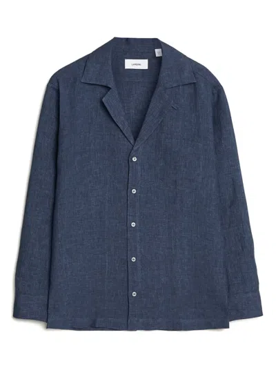 Lardini Patch-pocket Button-up Jacket In Blue