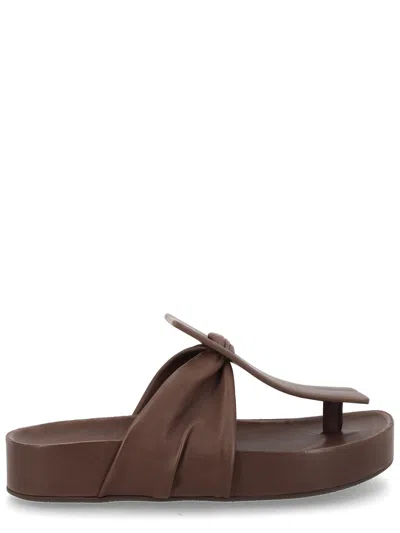 Uma Wang Flat Slide Sandals Open Square Toe Strap In Multi