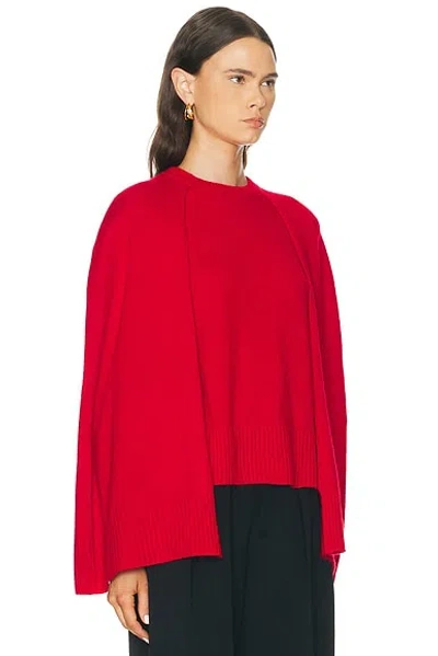 Totême Cashmere Crew Neck Knit Jumper Long Sleeves In Red