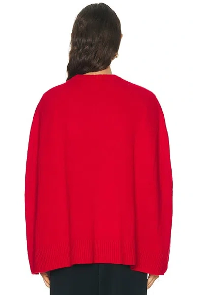 Totême Cashmere Crew Neck Knit Jumper Long Sleeves In Red