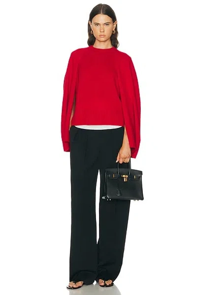 Totême Cashmere Crew Neck Knit Jumper Long Sleeves In Red