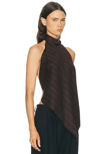 Helmut Lang Halter Scarf Top In Brown Multi