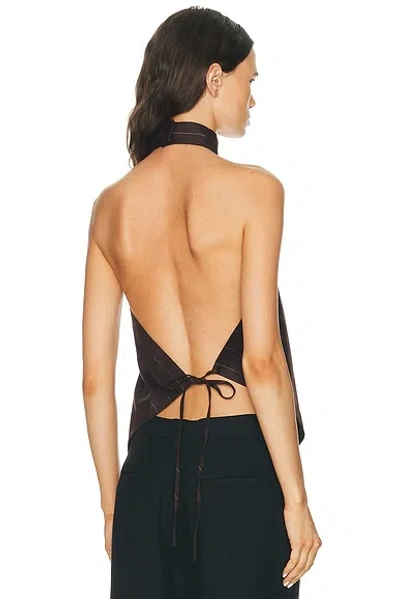 Helmut Lang Halter Scarf Top In Brown Multi