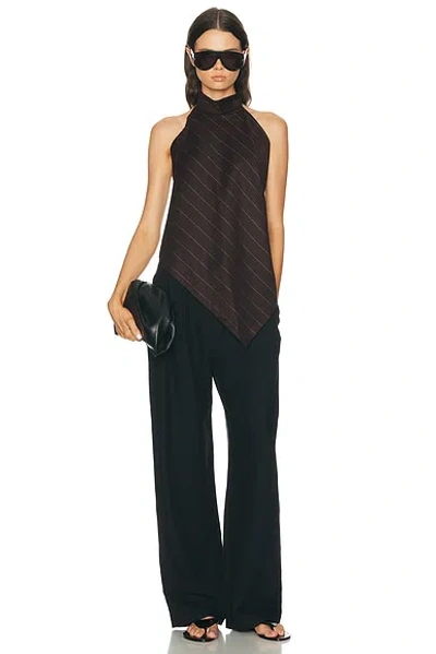 Helmut Lang Halter Scarf Top In Brown Multi