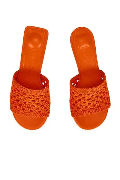 Jacquemus Les Mules Cubisto Sandals Open Toe Stiletto In Orange