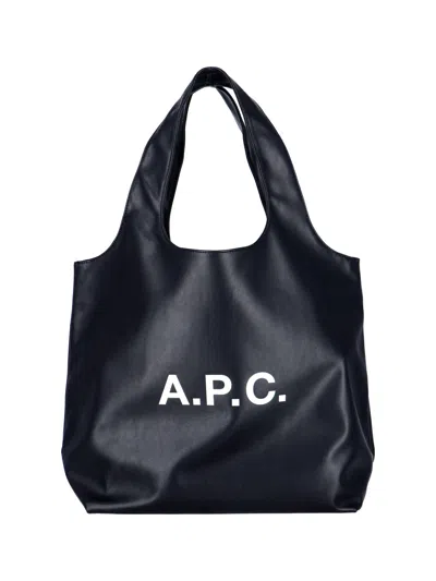 A.p.c. A. P.c. Structured Polyurethane Shoulder Bag In Black