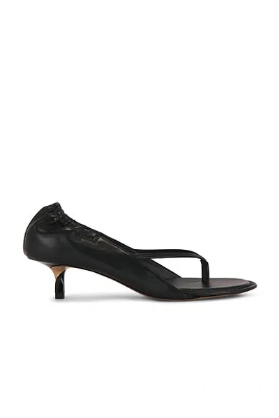 Jacquemus Leather Thong Sandals Stiletto Heel Straps In Black