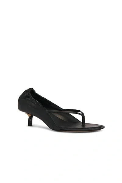 Jacquemus Leather Thong Sandals Stiletto Heel Straps In Black