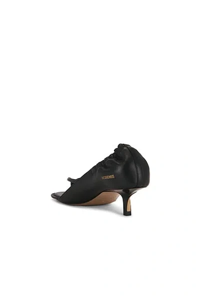 Jacquemus Leather Thong Sandals Stiletto Heel Straps In Black
