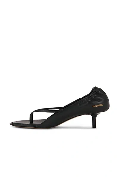 Jacquemus Leather Thong Sandals Stiletto Heel Straps In Black