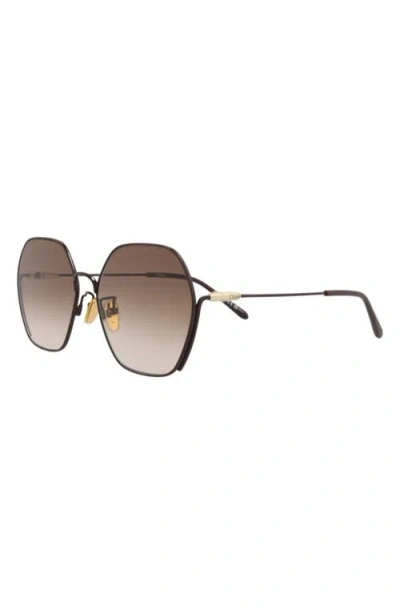 Chloé 59mm Rectangular Gradient Sunglasses In Multi
