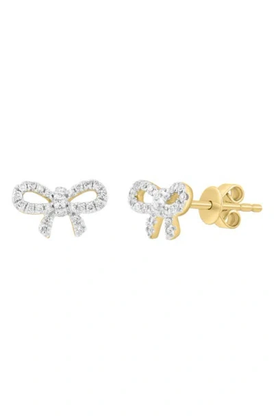Effy Diamond Bow Stud Earrings In Silver