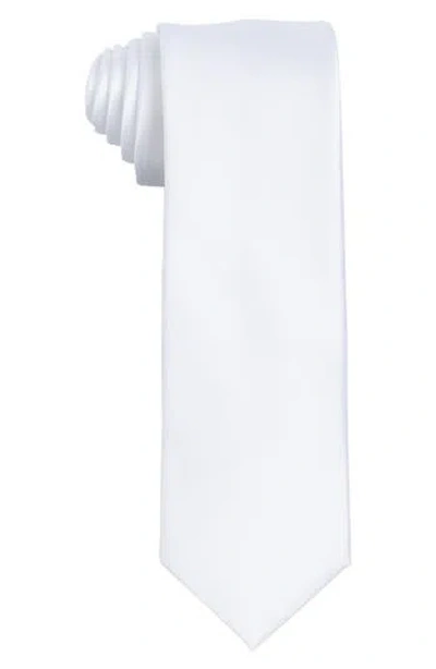 Construct Solid Satin Tie In White