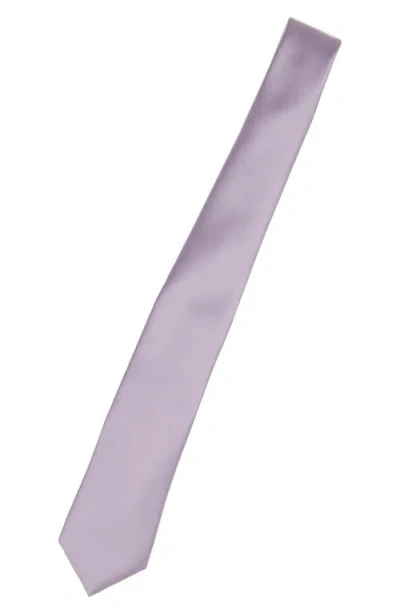 Construct Solid Satin Tie In Purple