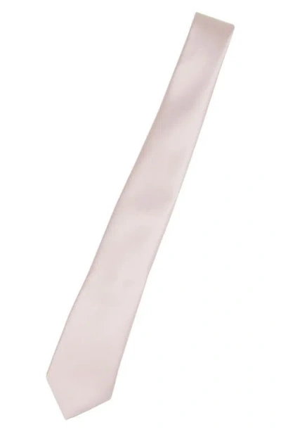 Construct Solid Satin Tie In Pink