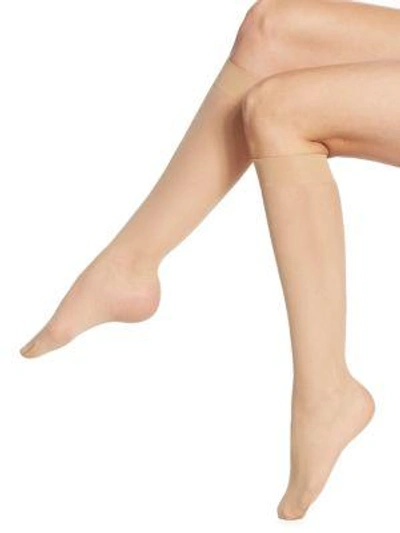 Shop Wolford Women's Individual 10 Sheer Knee Highs In Cosmetic