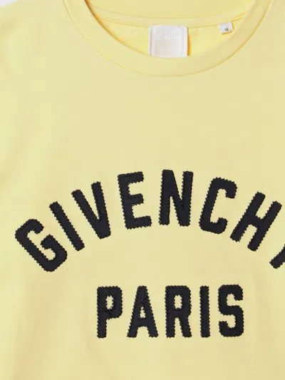 Givenchy Basic Cotton T-shirt With Logo In Yellow