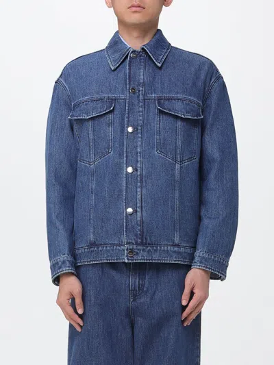 Fendi Logo-patch Denim Jacket In Blue