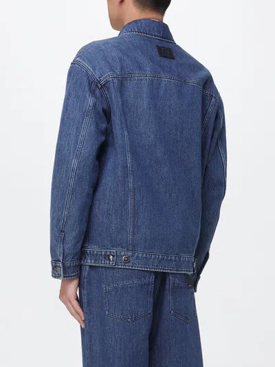 Fendi Logo-patch Denim Jacket In Blue