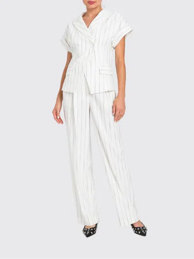 Actitude Twinset Pinstriped Double-breasted Blazer In Multi