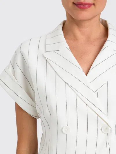 Actitude Twinset Pinstriped Double-breasted Blazer In Multi