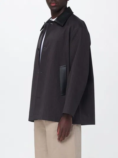 Studio Nicholson Lamb Leather And Wool Coat In Multi