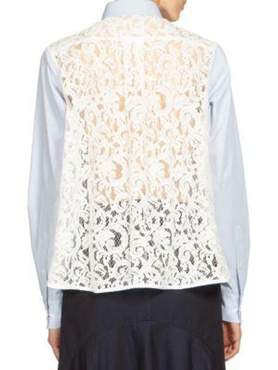 Shop Sacai Lace-back Shirt In White