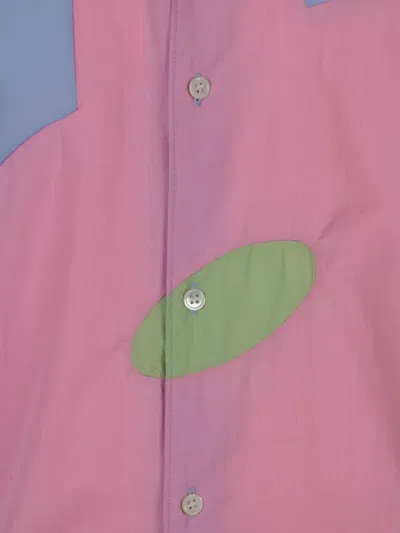 Comme Des Garçons Abstract-patchwork Shirt In Blue
