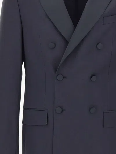 Digel Ragg Double-breasted Blazer In Blue