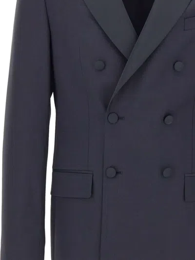Digel Ragg Double-breasted Blazer In Blue