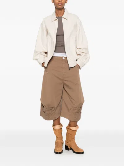 High Patch-pocket Trousers In Brown
