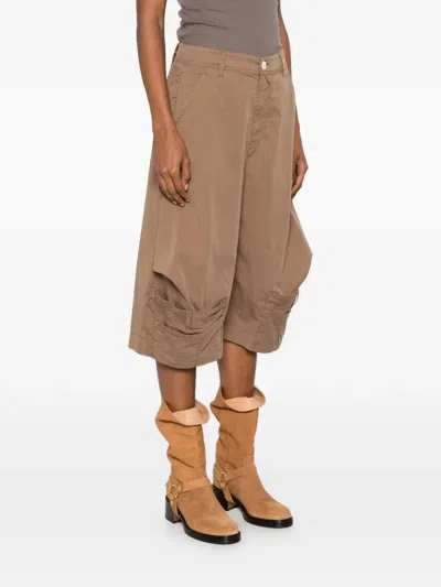 High Patch-pocket Trousers In Brown