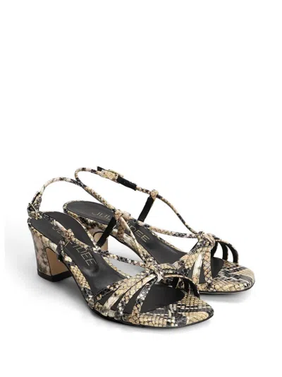 Julie Dee Python-print Strappy Sandals In Neutral