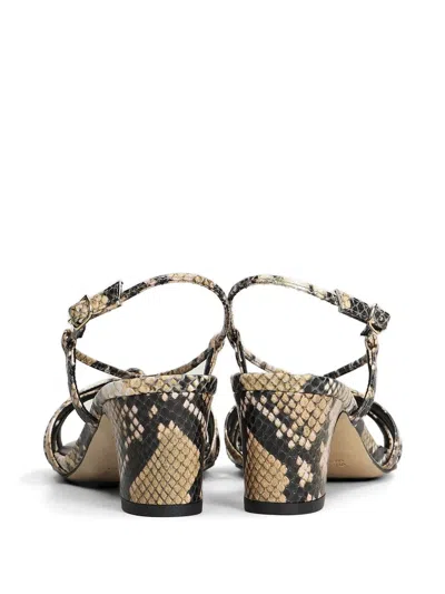 Julie Dee Python-print Strappy Sandals In Neutral