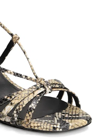 Julie Dee Python-print Strappy Sandals In Neutral