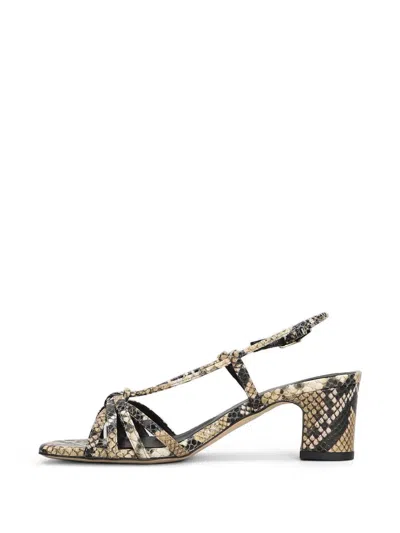 Julie Dee Python-print Strappy Sandals In Neutral
