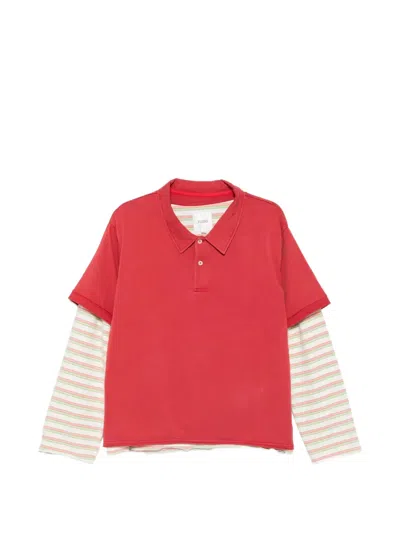Found Double Layer Stripe Tee In Red