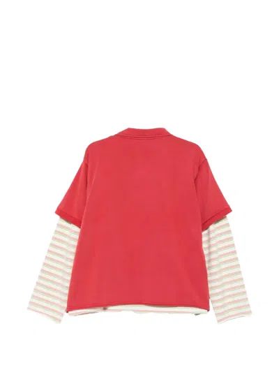 Found Double Layer Stripe Tee In Red
